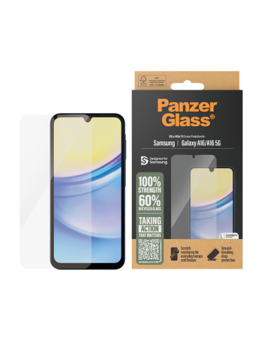PanzerGlass ® Screen Protector Samsung Galaxy A16 | A16 5G | Ultra-Wide Fit w. EasyAligner Protector de pantalla 1 pieza(s)