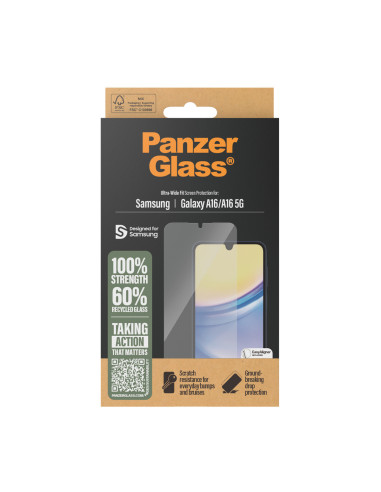 PanzerGlass ® Screen Protector Samsung Galaxy A16 | A16 5G | Ultra-Wide Fit w. EasyAligner Protector de pantalla 1 pieza(s)
