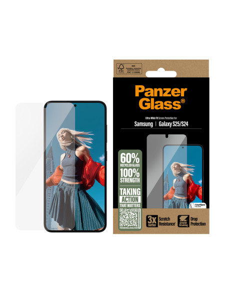 PanzerGlass ® Screen Protector Samsung Galaxy S25 | S24 | Ultra-Wide Fit Protector de pantalla 1 pieza(s)