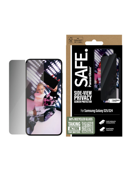 PanzerGlass SAFE. by ® Privacy Screen Protector Samsung Galaxy S25 | S24 | Ultra-Wide Fit w. EasyAligner Protector de pantalla