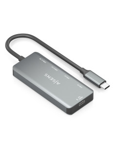 AISENS Hub USB 3.1 USB-C, USB-C M-1xUSB-C PD 100W+1xUSB-C USB3.0 H+1xUSB-C USB2.0 H+2xUSB-A USB2.0 H, Gris, 15cm 2