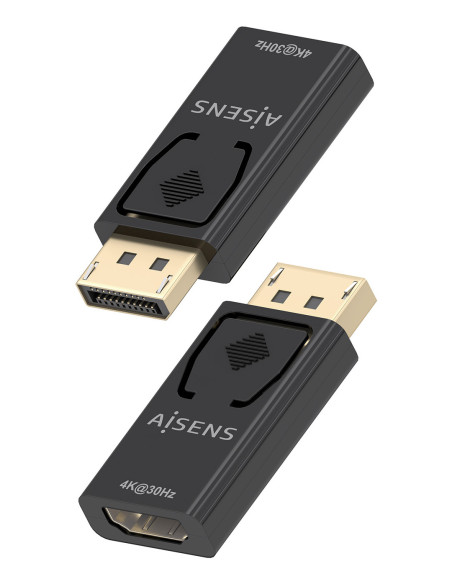 AISENS Conversor Displayport A HDMI 4K@30Hz, DP M-HDMI H, Negro