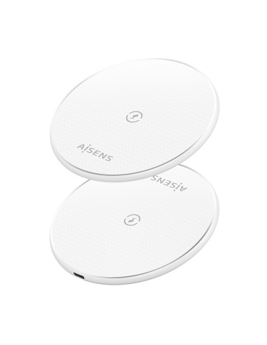 AISENS Cargador Inalambrico USB-C 15W Para Movil, Blanco