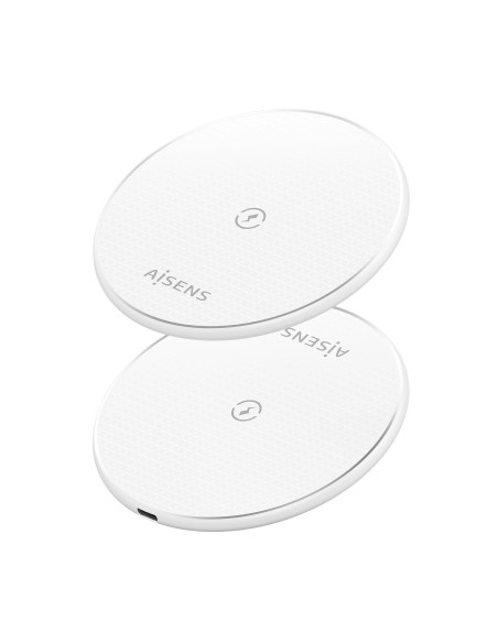 AISENS Cargador Inalambrico USB-C 15W Para Movil, Blanco