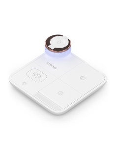 AISENS Cargador Inalambrico USB-C 4 en 1 De 15W Para Movil, Apple Watch, Auriculares Con Estuche De Carga, Blanco