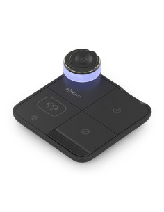 AISENS Cargador Inalambrico USB-C 4 en 1 De 15W Para Movil, Apple Watch, Auriculares Con Estuche De Carga, Negro