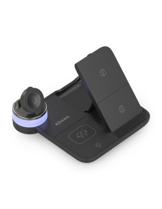 AISENS Cargador Inalambrico USB-C 4 en 1 De 15W Para Movil, Apple Watch, Auriculares Con Estuche De Carga, Negro 2