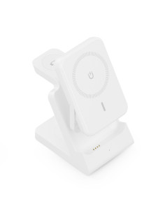 AISENS Cargador Inalambrico USB-C 4 en 1 De 15W Para Movil, Apple Watch, Auriculares Con Estuche De Carga, Blanco 2