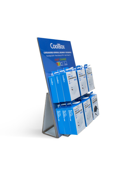 CoolBox PACK 18 CARGADORES GAN + EXPOSITOR