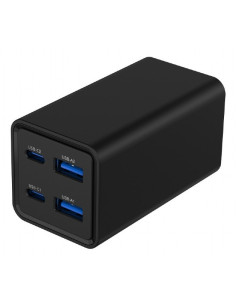 Gembird TA-UC-2A2C-PD65-01-BK cargador de dispositivo móvil Portátil, Smartphone Negro Corriente alterna Carga rápida Interior 2