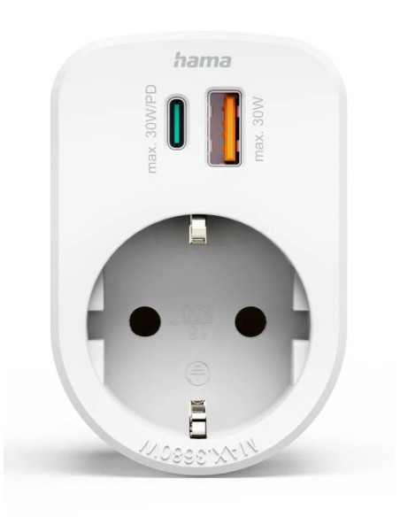 Hama 00223343 base múltiple 1 salidas AC Interior Blanco