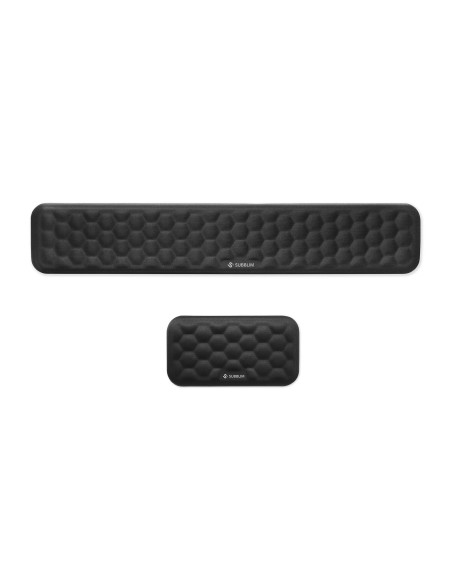 SUBBLIM Pack ERGO AIRPADDING Negro, Reposamuñecas Teclado + Ratón, Espuma viscoelástica 65 D, Tejido AirMesh transpirable, Base