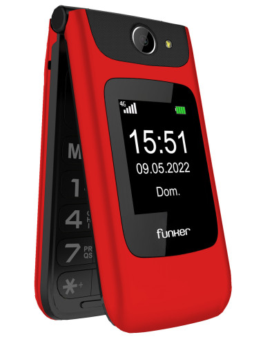 Funker FUNC200R teléfono móvil 6,1 cm (2.4") 112 g Rojo Teléfono para personas mayores