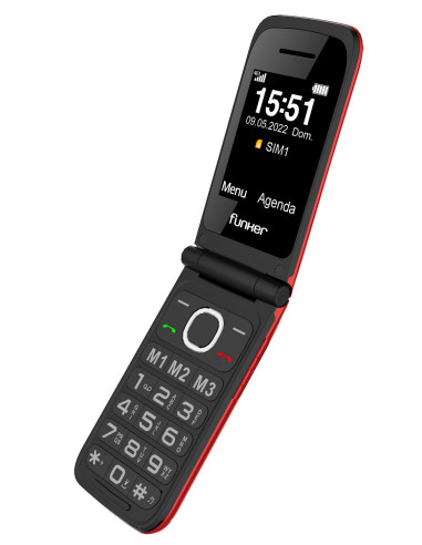 Funker FUNC200R teléfono móvil 6,1 cm (2.4") 112 g Rojo Teléfono para personas mayores