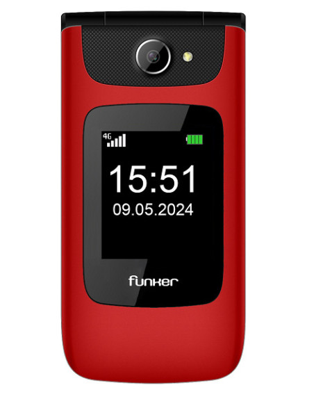 Funker FUNC200R teléfono móvil 6,1 cm (2.4") 112 g Rojo Teléfono para personas mayores