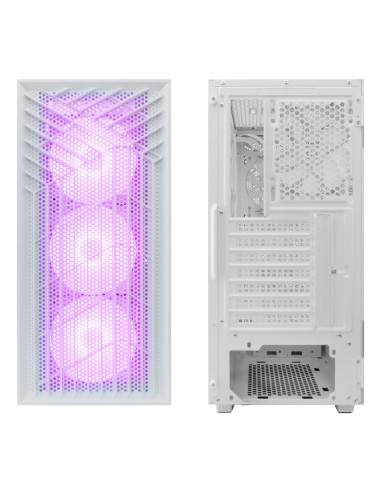 CoolBox GAMING CAJA ATX GA300 GRIDLINE ARGB WHITE USB-C 3.2 GEN1 SIN FTE + 5 VENTILADORES