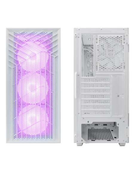 CoolBox GAMING CAJA ATX GA300 GRIDLINE ARGB WHITE USB-C 3.2 GEN1 SIN FTE + 5 VENTILADORES