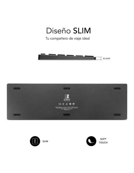 SUBBLIM Teclado Wireless Bluetooth Aluminio Advance Extended Grey