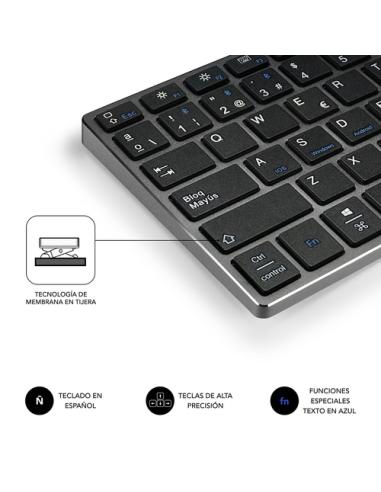 SUBBLIM Teclado Wireless Bluetooth Aluminio Advance Extended Grey