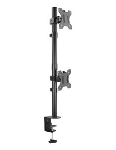 TooQ Soporte de Mesa, Giratorio e Inclinable, Vertical, para 2 Pantallas 13”-32”, Negro