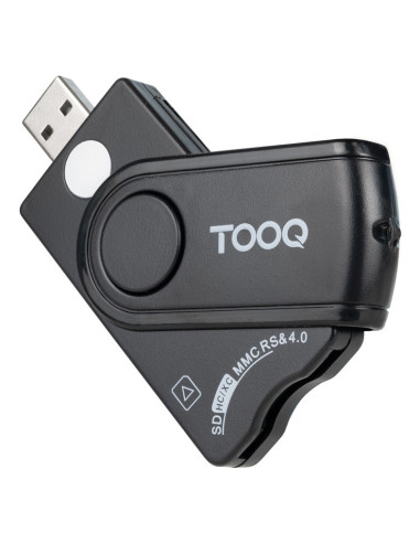 TooQ Lector Tarjetas Inteligentes, DNI Electrónico, SIM, SD, SF, USB-A, Negro