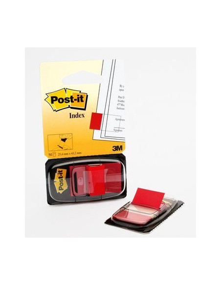 3M I680-1 etiqueta autoadhesiva Rectángulo Desmontable Rojo 50 pieza(s)