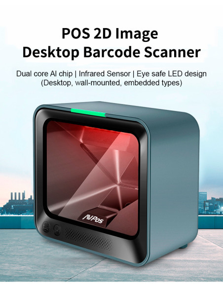 AVPos AVP-BP760-2D lector de código de barras Lector de códigos de barras fijo 1D 2D CMOS Negro