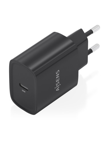 AISENS Cargador GaN 30W, 1xUSB-C PD3.0, Negro