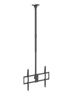 AISENS Soporte de techo pro giratorio, inclinable, extensible y nivelable para monitor TV 80kg de 50-100, Negro