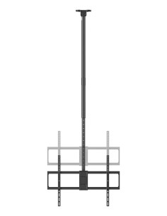 AISENS Soporte de techo pro giratorio, inclinable, extensible y nivelable para monitor TV 80kg de 50-100, Negro 2