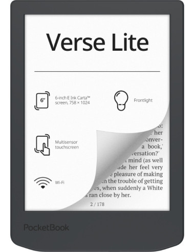 PocketBook Verse Lite lectore de e-book Pantalla táctil 8 GB Wifi Gris