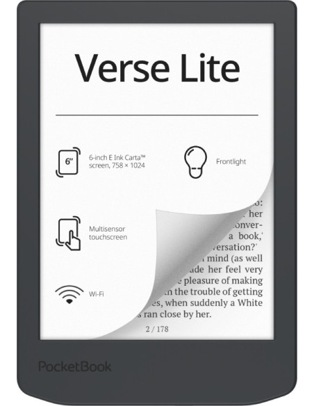 PocketBook Verse Lite lectore de e-book Pantalla táctil 8 GB Wifi Gris