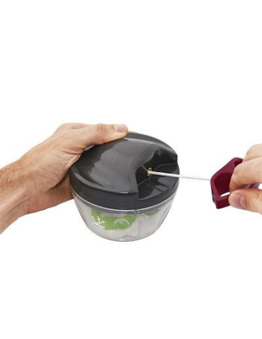 JATA AC57E picadora manual de alimentos Negro, Transparente