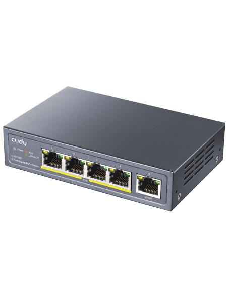 Cudy GS1005P switch Gigabit Ethernet (10 100 1000) Energía sobre Ethernet (PoE) Gris