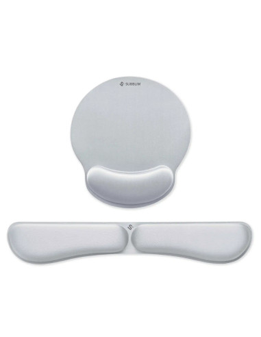SUBBLIM Pack Ergo Memoryflex – Conjunto de alfombrilla para ratón y reposamuñecas para teclado Plata