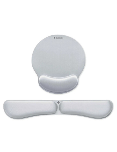 SUBBLIM Pack Ergo Memoryflex – Conjunto de alfombrilla para ratón y reposamuñecas para teclado Plata