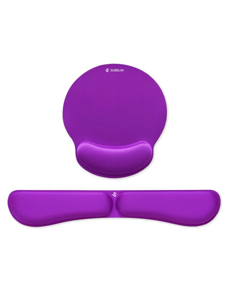 SUBBLIM Pack Ergo Memoryflex – Conjunto de alfombrilla para ratón y reposamuñecas para teclado Púrpura