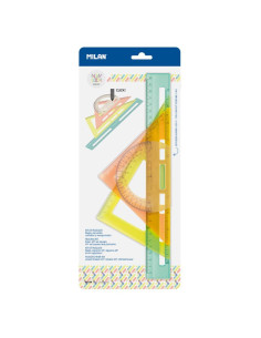 Milan 359801NL cirterio Regla de escritorio Plástico Transparente 4 pieza(s)