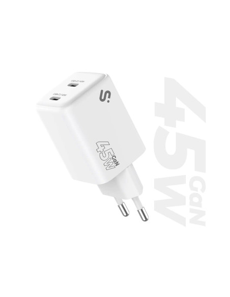 SUBBLIM Cargador GaN 45W Doble USB-C