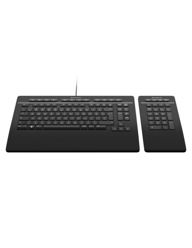 3Dconnexion Keyboard Pro with Numpad teclado Oficina USB + RF Wireless + Bluetooth QWERTZ Alemán Negro