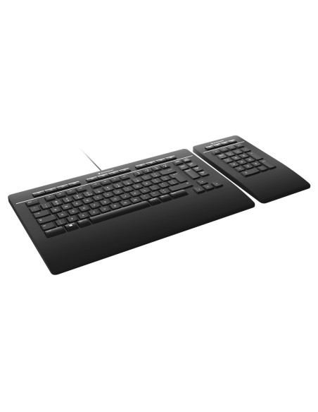 3Dconnexion Keyboard Pro with Numpad teclado Oficina USB + RF Wireless + Bluetooth QWERTZ Alemán Negro