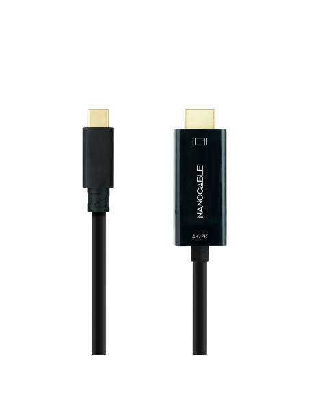 Nanocable Cable Conversor USB-C a HDMI 1.4 4K@30HZ 1.8 m, Negro