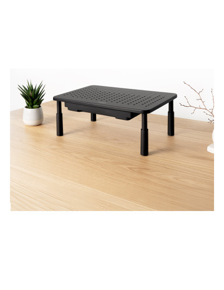 TooQ Soporte Elevador Multiusos para Monitor Portátil, Negro
