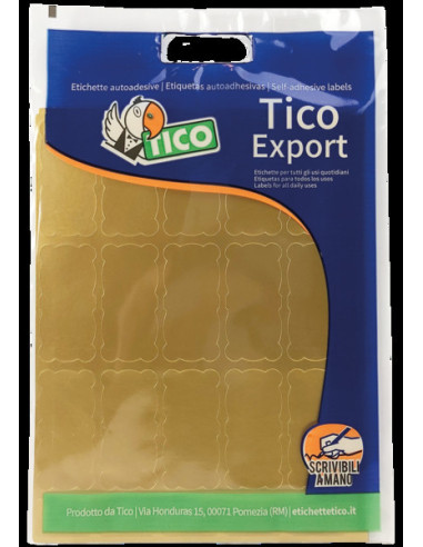 Tico E-GL-4521 etiqueta autoadhesiva Rectángulo Oro 150 pieza(s)