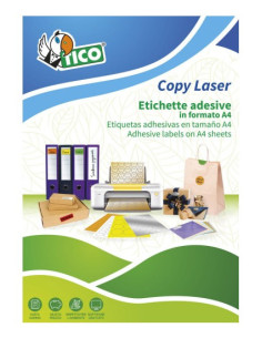 Tico LP4FG-210297 etiqueta autoadhesiva Rectángulo Permanente Amarillo 70 pieza(s)