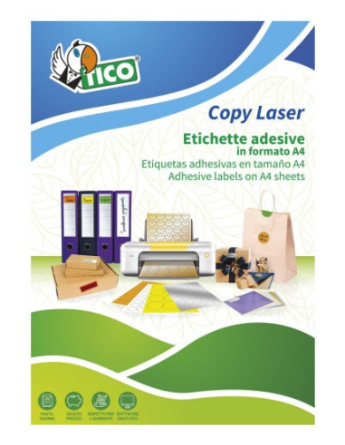 Tico LP4FG-210297 etiqueta autoadhesiva Rectángulo Permanente Amarillo 70 pieza(s)