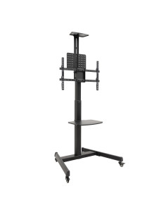TooQ “COMETA” Soporte de Suelo con Ruedas con Regulación de Altura para Pantallas 37"- 70", Rotación 90°, Negro