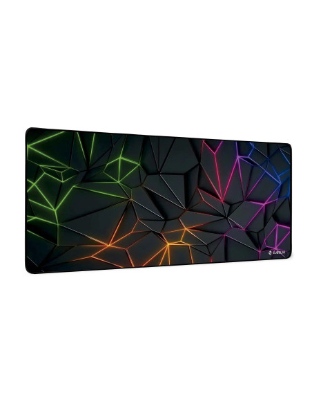 SUBBLIM Neon Obsidian XL Alfombrilla de ratón para juegos Negro, Multicolor