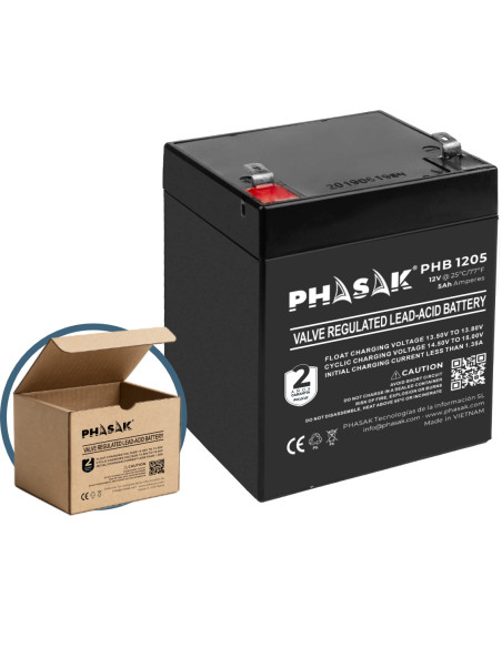 Phasak Batería 12V 5Ah - PHB 1205