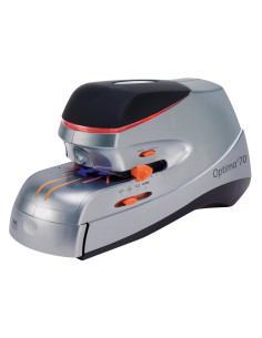 Rexel Grapadora Optima 70 uso intensivo plateada negra